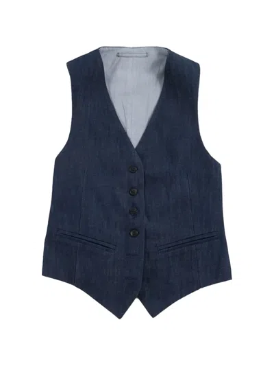 Fortela Debby Denim Gilet In Blue