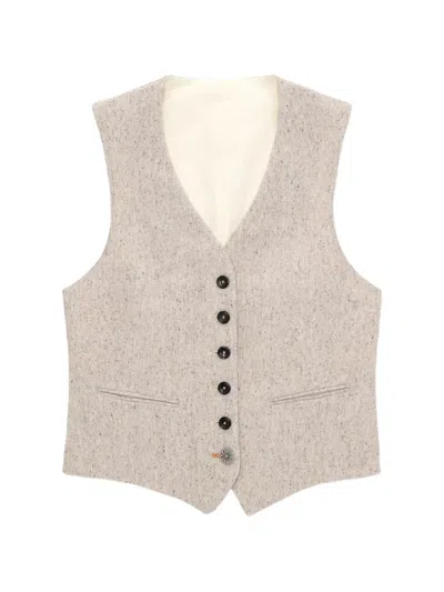 Fortela Demi Button-front Single-breasted Waistcoat In Neutral