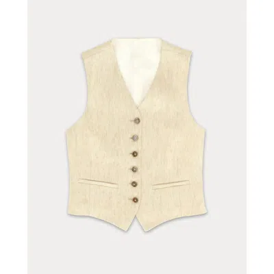Fortela Demi Linen Vest In Neutral