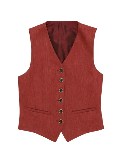 Fortela Demi Single-breasted Waistcoat In Red