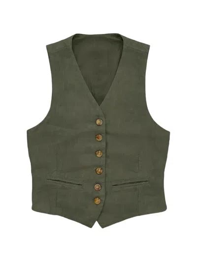 Fortela Demi Tailored Waistcoat In Green