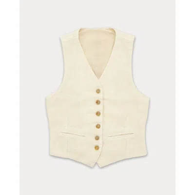 Fortela Demi-linen Tailored Vest In Neutral