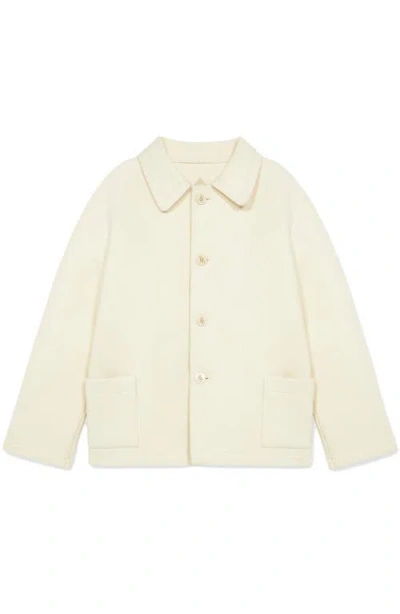 Fortela Donkey Front Pocket Wool Coat In Neutral