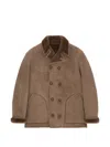 Fortela Shearling Double Breasted Jacket In Brown