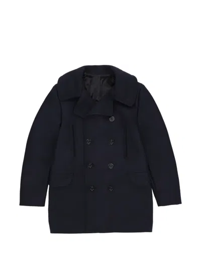 Fortela Double-breasted Pea Coat In Blue