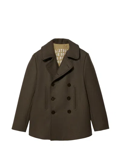 Fortela Double-breasted Wool Coat In Brown