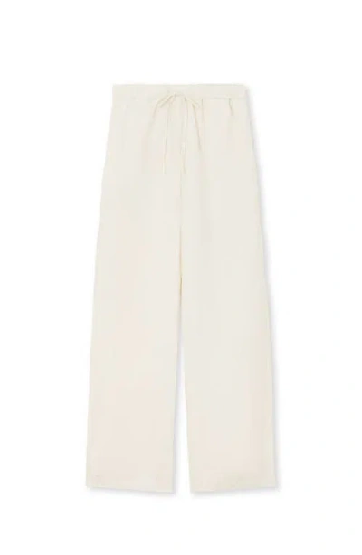 Fortela Drawstring Linen Trousers In White