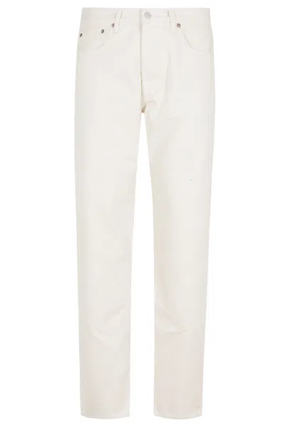 Fortela Ecru John Japanese Selvedge Five-pocket Cotton Jeans In White