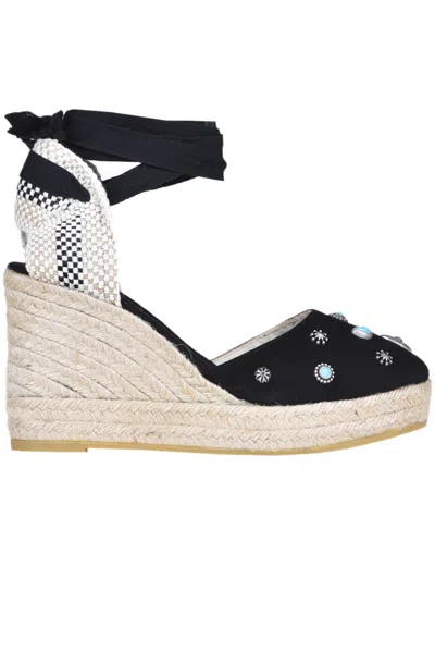 Fortela Embellished Suede Espadrillas In Black