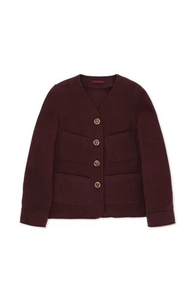 Fortela Fillory Slim Wool Jacket In Burgundy