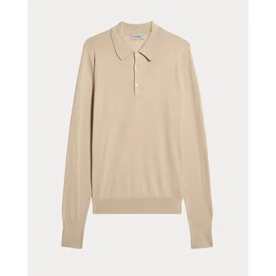 Fortela Finchley Cotton Knit Polo In Brown