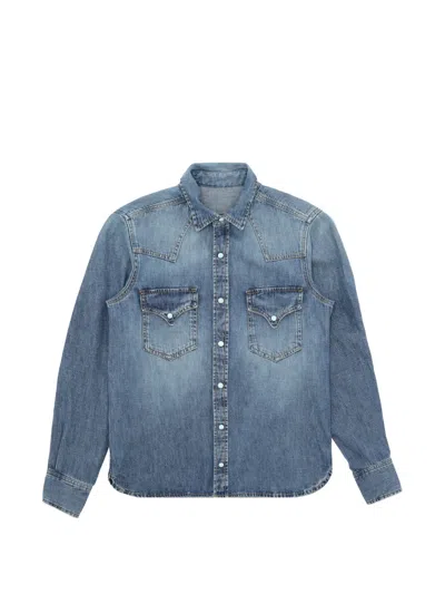 Fortela Flap-pocket Denim Shirt In Blue