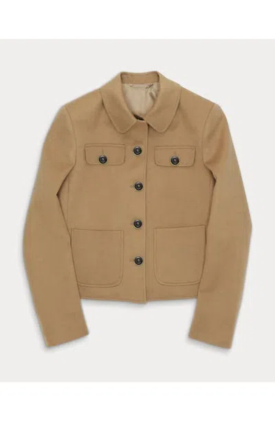 Fortela Fortune Cropped Cashmere Jacket In Brown