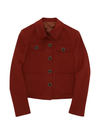 Fortela Fortune Cropped Cashmere Jacket In Red