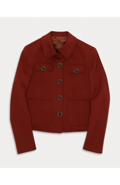 Fortela Fortune Cropped Cashmere Jacket In Rust