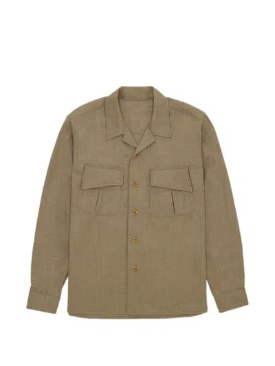Fortela Fox Virgin Wool Overshirt In Brown