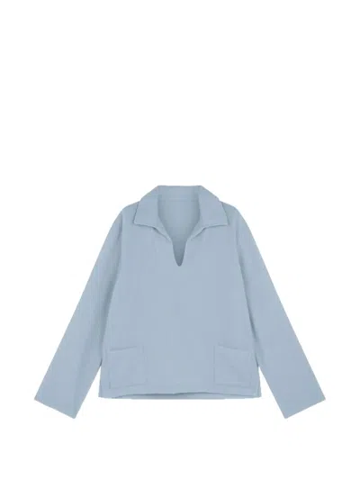 Fortela Franco2 Patch-pocket V-neck Sweater In Blue