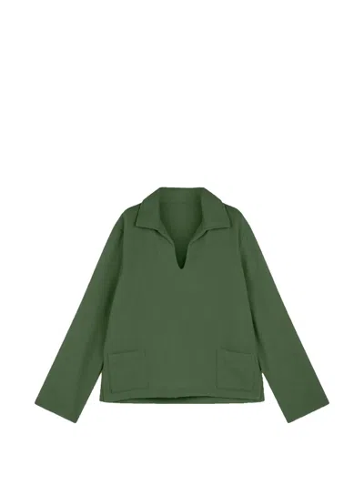 Fortela Franco2 Patch-pocket V-neck Sweater In Green