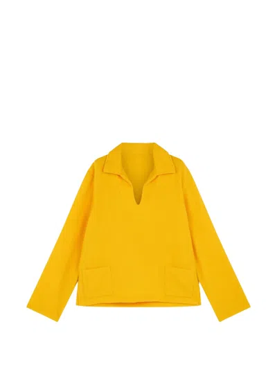 Fortela Franco2 V-neck Pocket Sweater In Yellow
