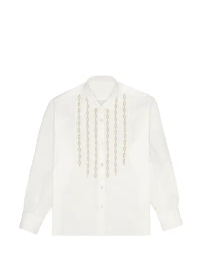 Fortela Frederique Poplin With Pipings Shirt In White
