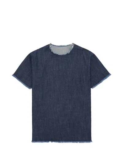 Fortela Fringed-detail T-shirt Mini Dress In Blue