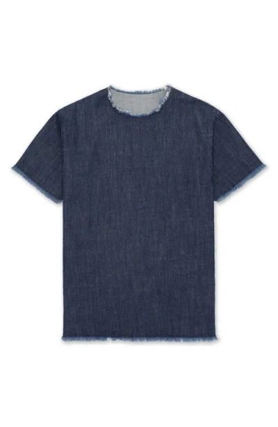 Fortela Fringed-detail T-shirt Mini Dress In Blue