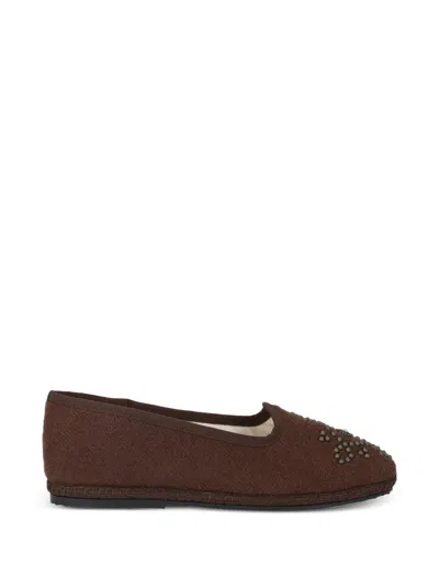 Fortela Friulane Studs Ballet Flat In Brown