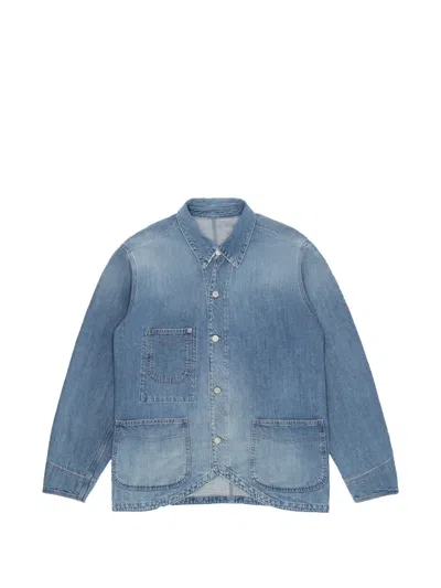 Fortela Trading Bleach Wash Denim Jacket In Blue
