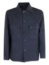 Fortela Front-pockets Wool Shirt Jacket In Blue