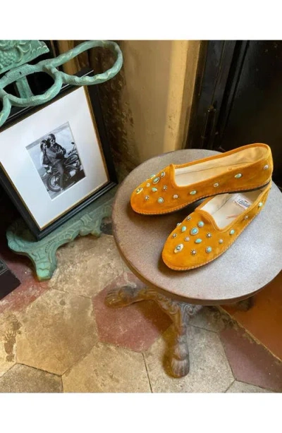 Fortela Frutate Friulane Suede Leather Studs In Orange