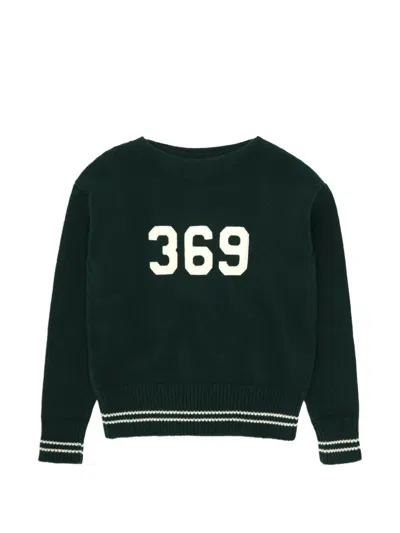 Fortela Ftl "369" Intarsia-knit Wool Sweater In Green