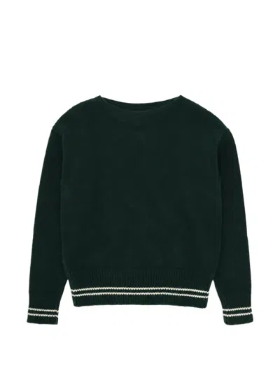 Fortela Ftl Striped-trim Wool Sweater In Green