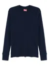 Fortela Waffle Jersey Crew Neck Sweater In Blue