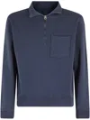 Fortela Felpa Mezza Zip In Blue