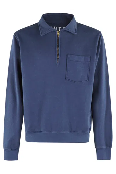 Fortela Half-zip Sweatshirt With Pointed Collar In Blue