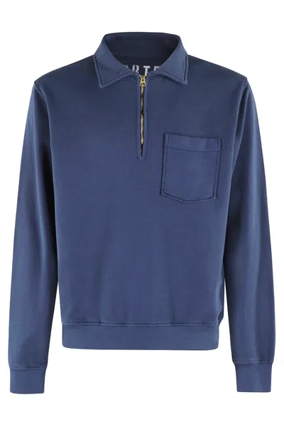 Fortela Half-zip Sweatshirt With Pointed Collar In Blue