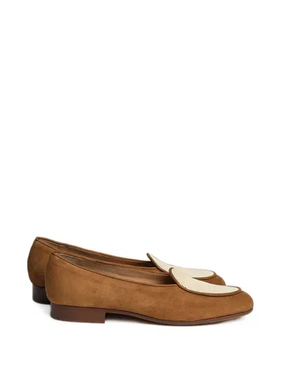 Fortela Hampton Suede Slippers In Brown