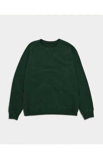 Fortela Harvard Fleece Jersey Raglan Sleeve Sweatshirt In Green