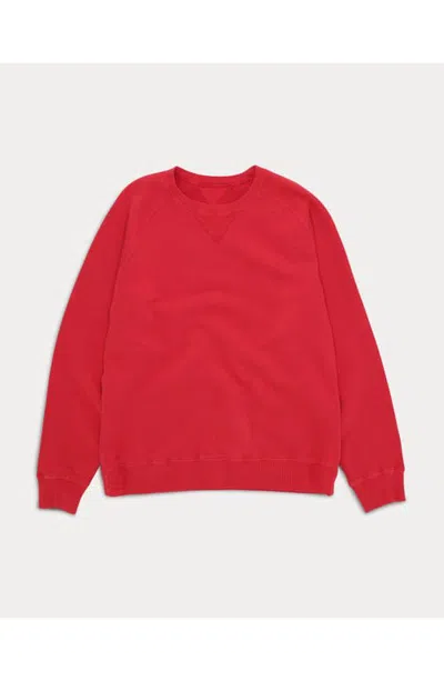 Fortela Harvard Fleece Jersey Raglan Sleeve Sweatshirt In Red