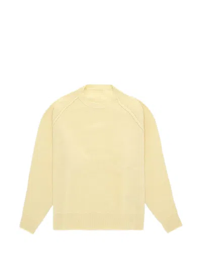 Fortela Harvard Wool Crewneck Sweater With Raglan Sleeve In Yellow