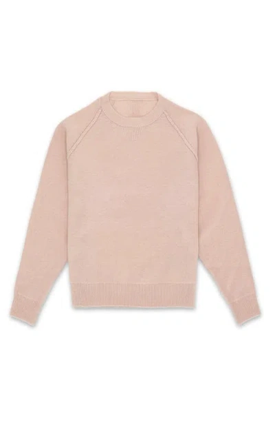 Fortela Harvard Wool Raglan Sleeve Crewneck Knit In Pink