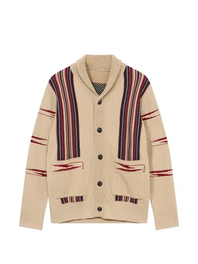 Fortela Henryc First Nations Motif Cardigan In Neutral