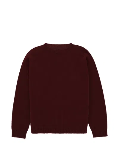 Fortela Heylor Ribbed Crew-neck Sweater In Burgundy