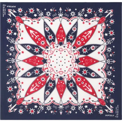 Fortela Anchor Star Cotton Bandana In Multi