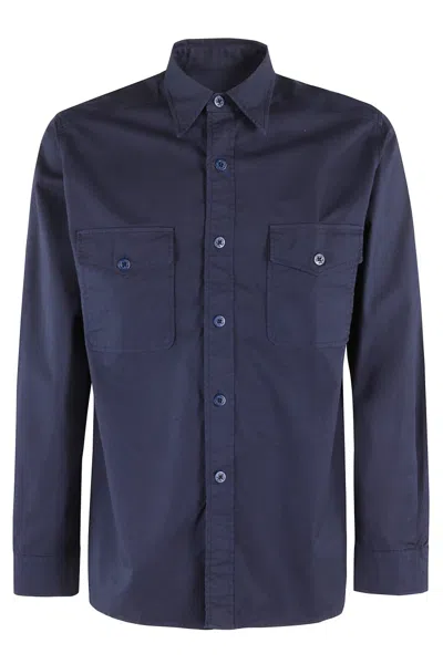 Fortela Indigo Cotton Overshirt With Premium Detailing In Grey