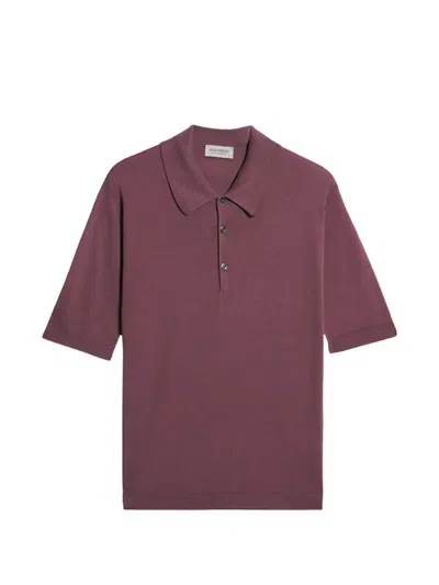 Fortela Isis Short Sleeve Knit Polo In Purple