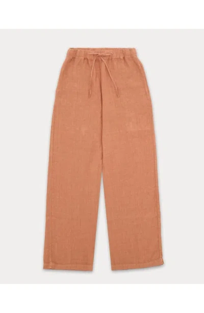 Fortela Jaleh Linen With Drawstring Pants In Orange