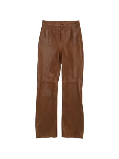 Fortela Jane Nappa Leather Trousers In Brown