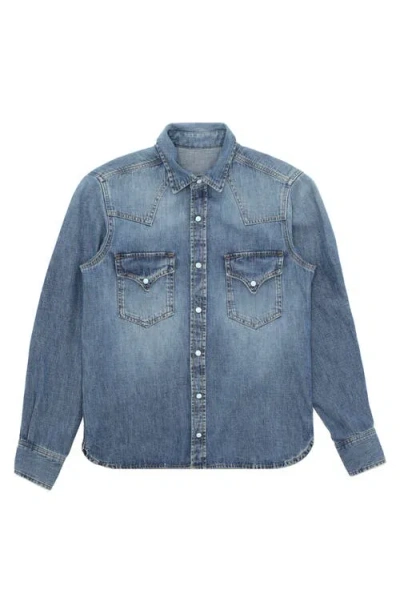Fortela Japan Denim Texan Shirt In Gray