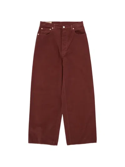 Fortela Jaron Corduroy-textured Wide-leg Trousers In Red